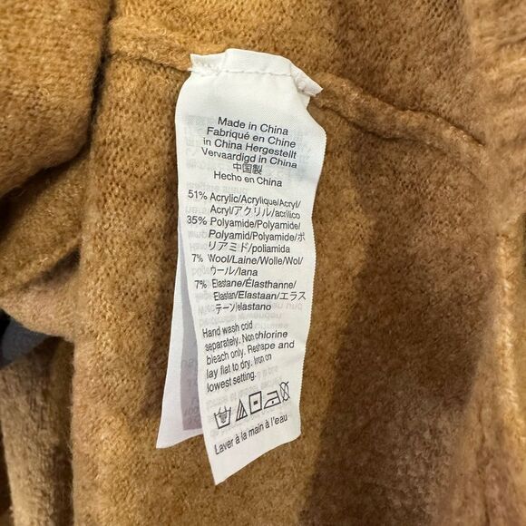 J.Crew Women's Tan Open Front Wool Blend Cardigan w/ Pockets Size Medium - Picture 6 of 6